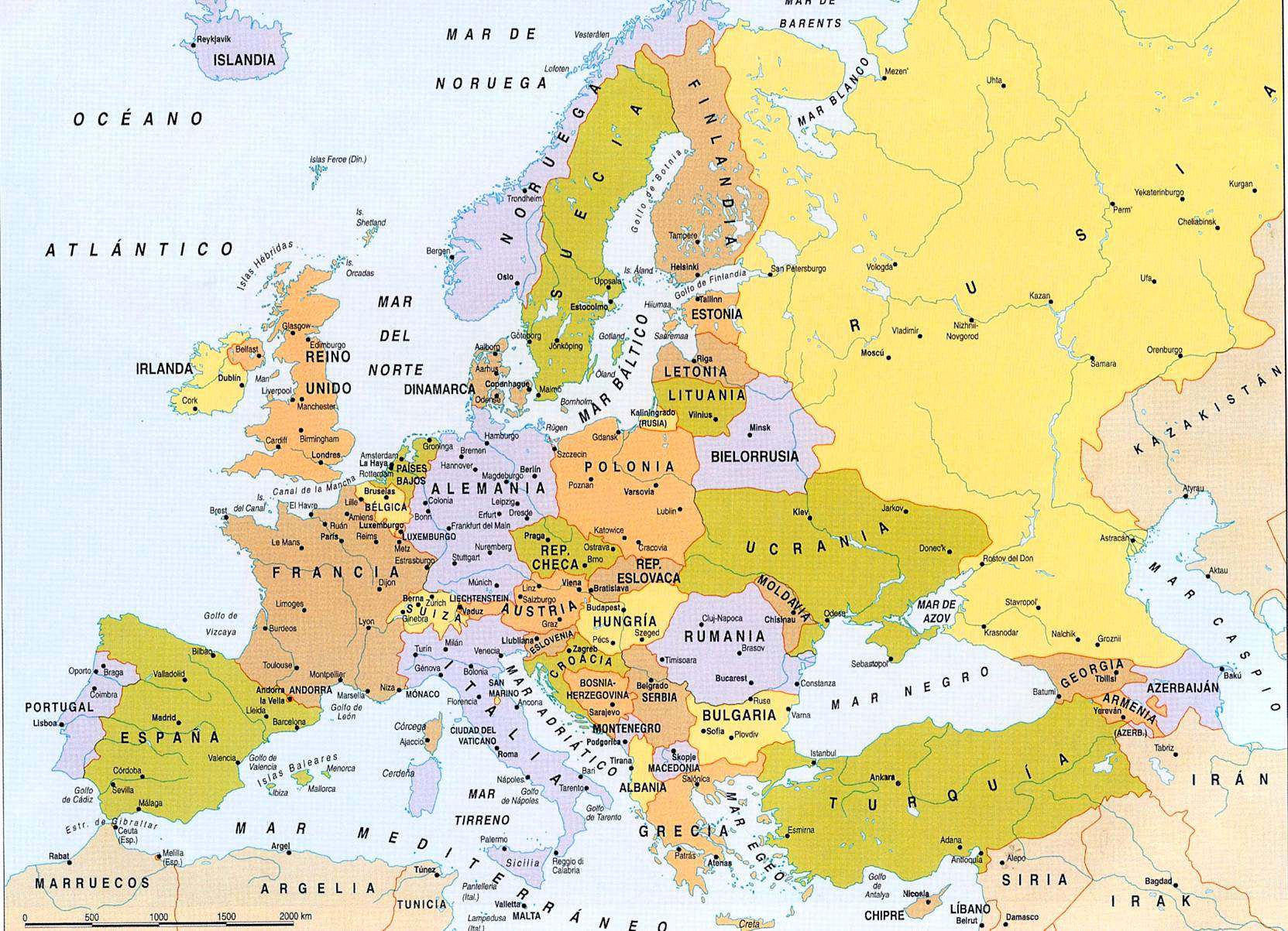 Mapa Politico De Europa Grande Con Breve Descripci n Geografica