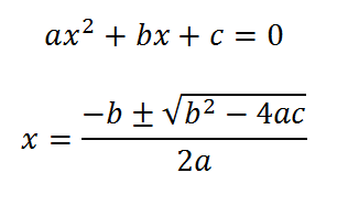 Resultado de imagen de ecuacion de segundo grado formula