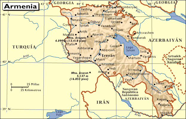 mapa de armenia