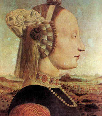 Piero delta Francesco: Retrato de Battista Sforza (1465-1466) 