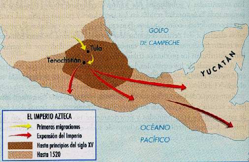 mapa de imperio aztecas