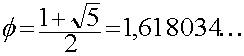 formula de la sección aurea numero fi