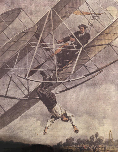 Un diario italiano La Domenica ilustra en 1908 el fracaso de Orville Wright 