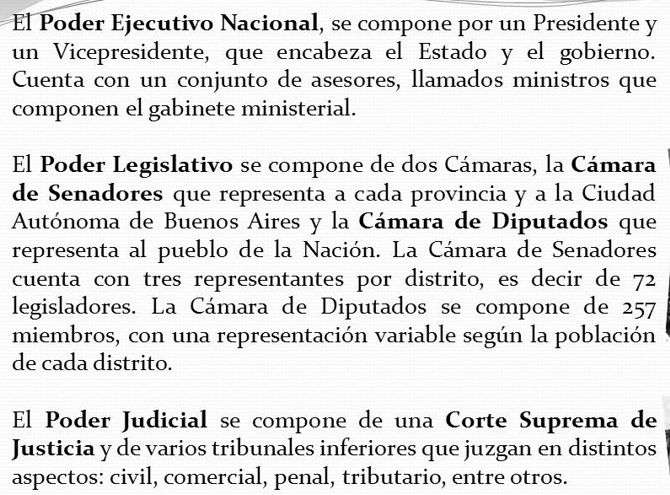 Forma De Gobierno De Argentina Republicana Federal Y Representativa