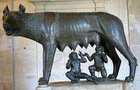 roma antigua: estatua loba y remulo y remo