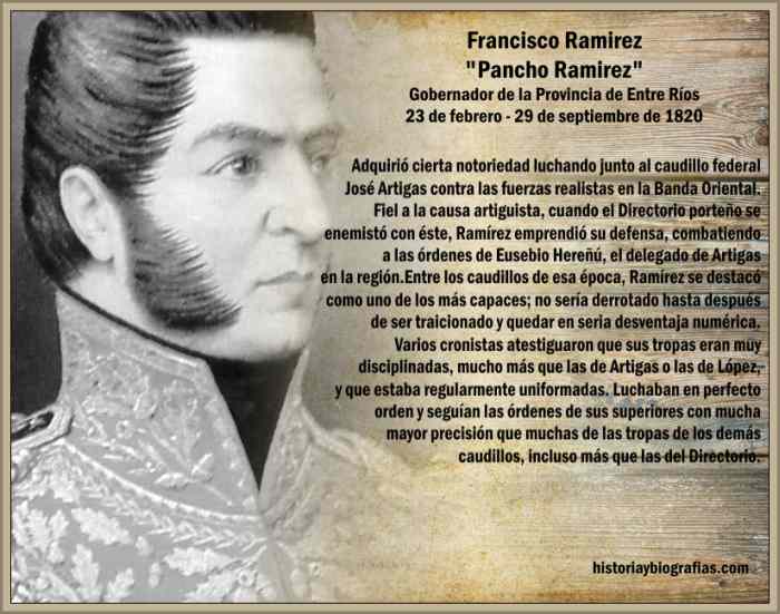 Biografia de Francisco Ramirez Caudillo de Entre Rios Cronología ...