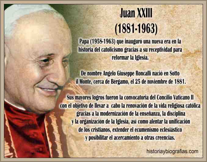 Biografia de Juan XXIII Papa Bueno Vida y Obra Pontificia - BIOGRAFÍAS e  HISTORIA UNIVERSAL,ARGENTINA y de la CIENCIA