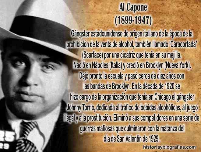 Biografía de Al Capone Alfonso: La Ley Seca y la Matanza de San Valentín