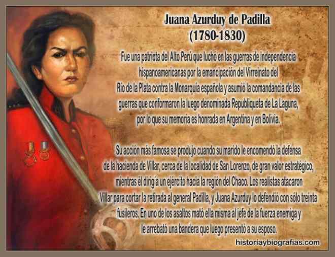 Biografía Juana Azurduy:Héroe de la Independencia Americana