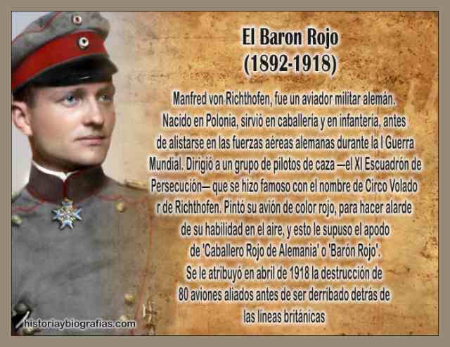 Biografia del Baron Rojo:Heroe de Combate Aereo,Gran Piloto Aleman