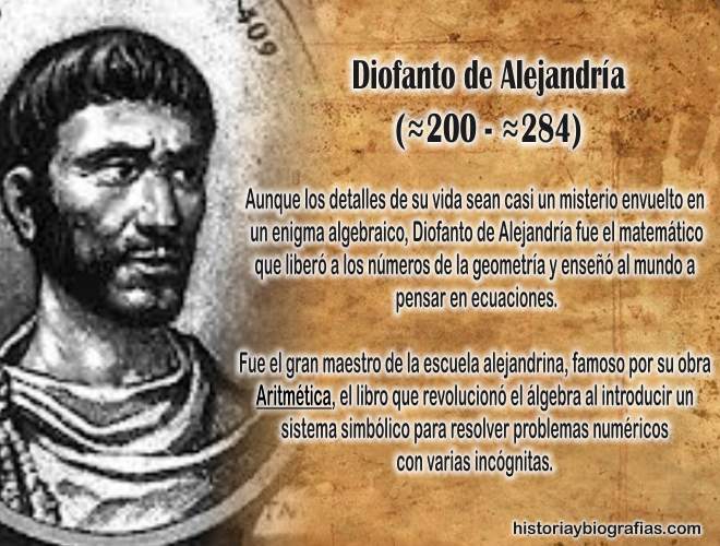 biografía de diofanto de alejandria-matematico