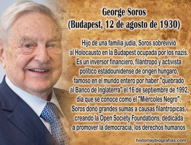 Biografia de George Soros Millonario biografia de George Soros, el hombre que quebró un Banco