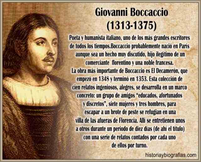 Biografia de Boccaccio Giovanni Escritor Humanista
