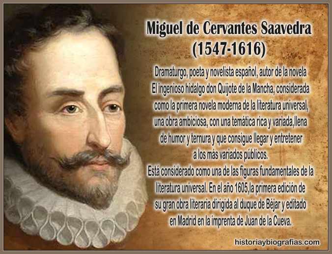 Biografia de Miguel Cervantes Saavedra:Poeta y Novelista Español