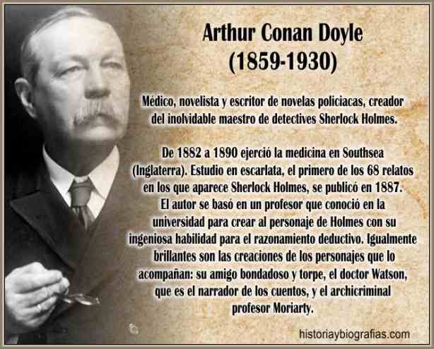 Arthur Conan Doyle autor de la novela de Sherlok Holmes