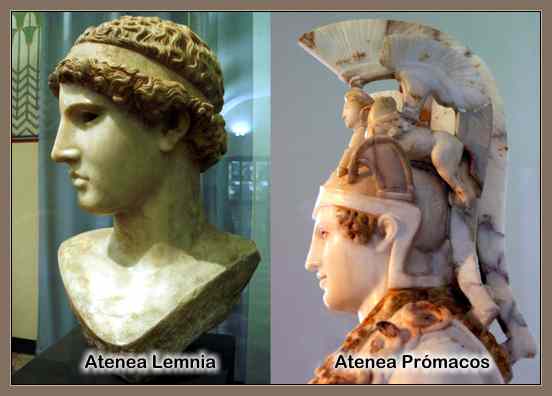 Atenea Lemmia y Promacos, obra de Fidias