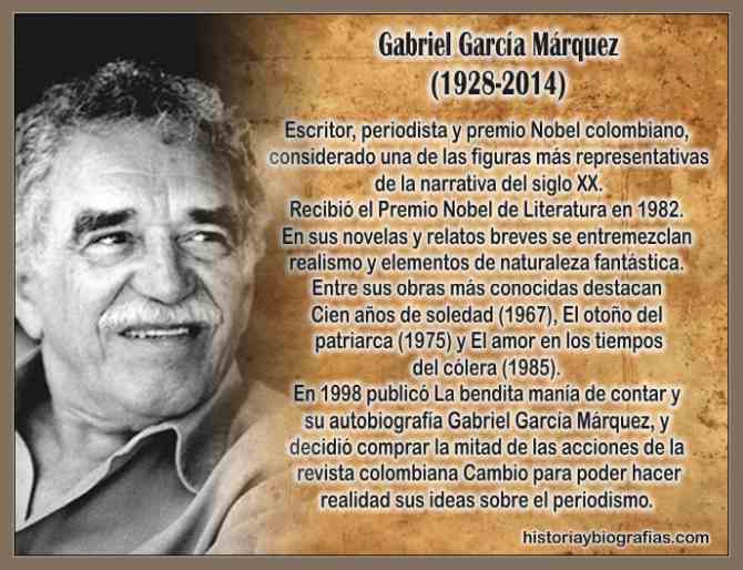 Biografia de Garcia Marquez Gabriel:Escritor Colombiano