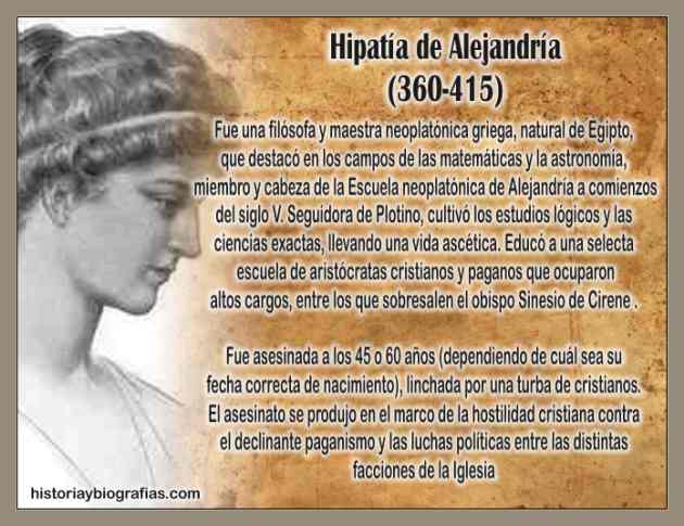 Biografia de Hipatia de Alejandria:Matematica y Filosofa Griega