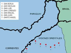 Ubicación de las Misiones Jesuíticas en Argentina