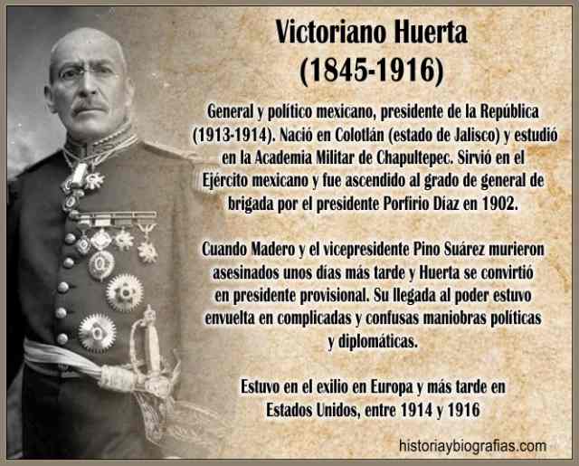 Biografia de Huerta Victoriano:Politico Presidente de Mexico