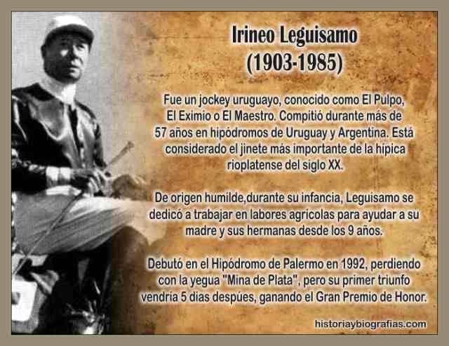Biografia de Leguizamo Irineo, Idolo Jockey Argentino