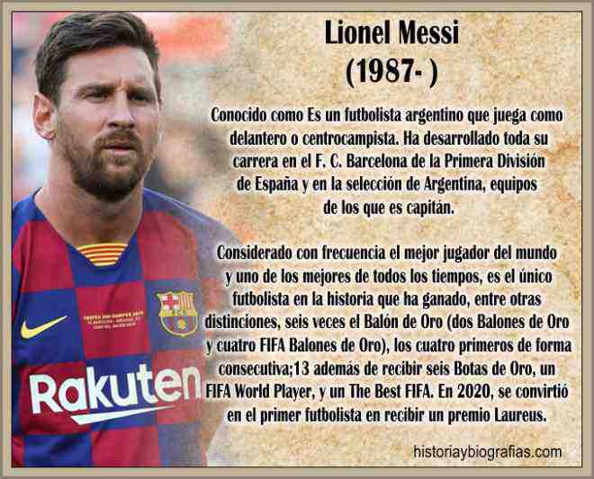 Biografia de Messi  Lionel: Jugador del Barsa, y Mejor del Mundo 