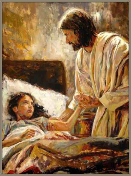 milagros de jesus:resucita a una niña postrada en la cama