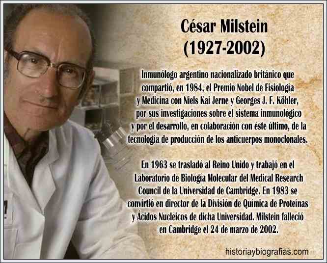 Biografía de César Milstein Premio Nobel de Medicina