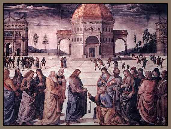 Cristo entrega las llaves a San Pedro, obra de Perugino