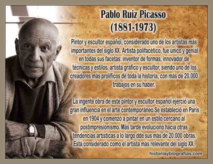Biografia de Pablo Picasso Cronologia-Obra Artistica-Resumen