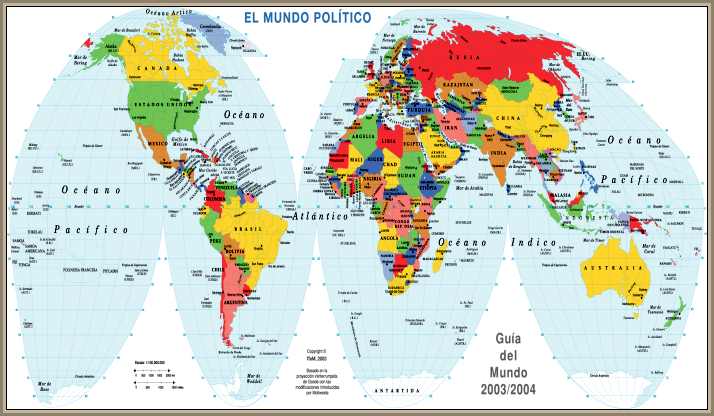 PLANISFERIO MAPA DEL MUNDO MAPAMUNDI Mapa Político del Mundo Paises