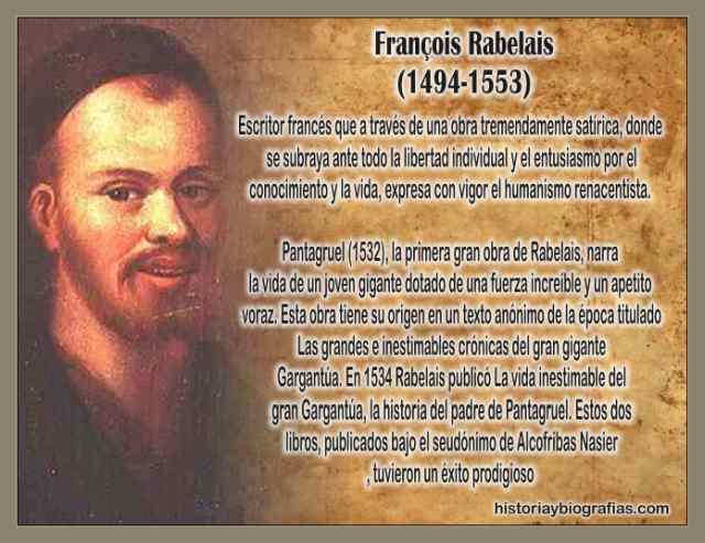 Biografía Rabelais Francois y Obra Literaria Escritor Francés