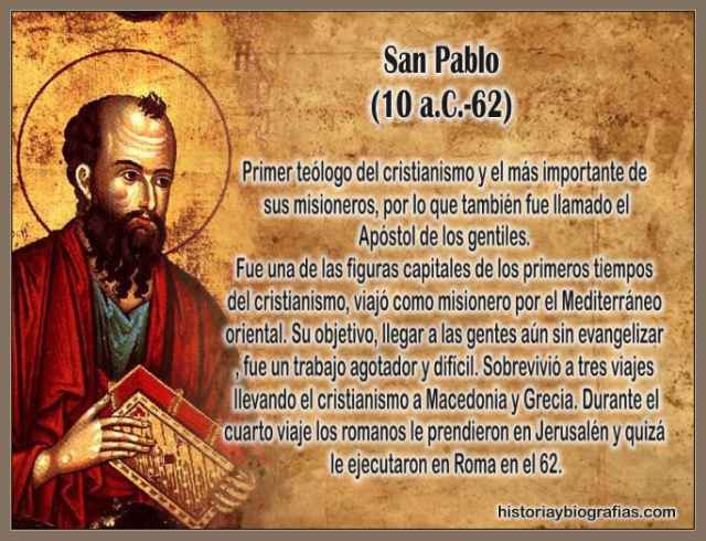 Biografia de San Pablo,Apostol-Historia de su Vida y Viajes