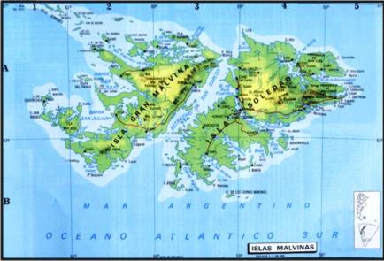 mapa de las islas malvinas